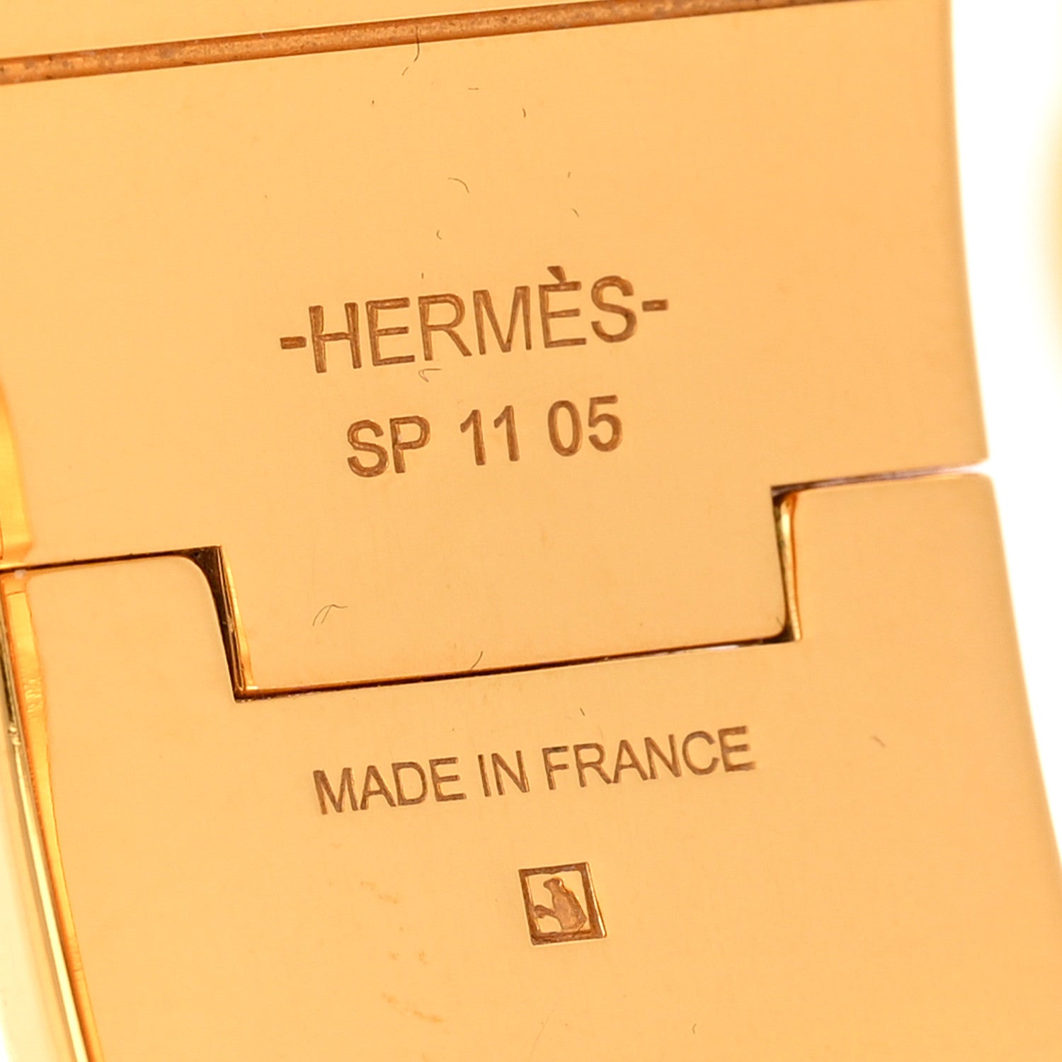 Hermes Enamel Printed Charniere Wide Hinged Bracelet S 6 of 11