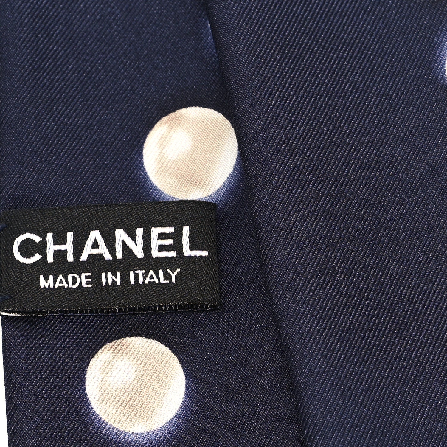 Chanel Silk Pearl CC Slim Bandeau Scarf Dark Navy 3 of 3