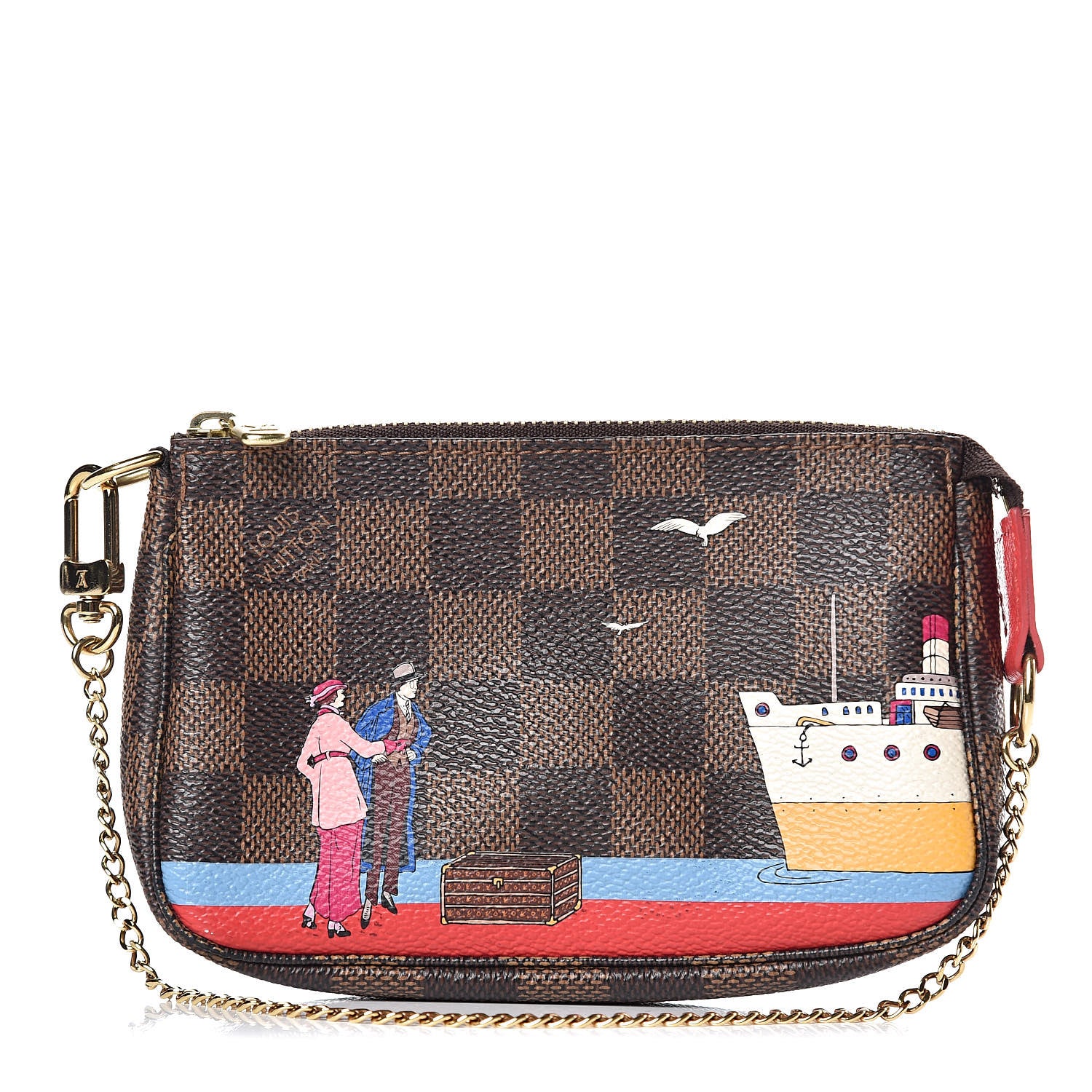 Louis Vuitton Damier Ebene 2016 Christmas Animation Mini Pochette Accessories 1 of 7