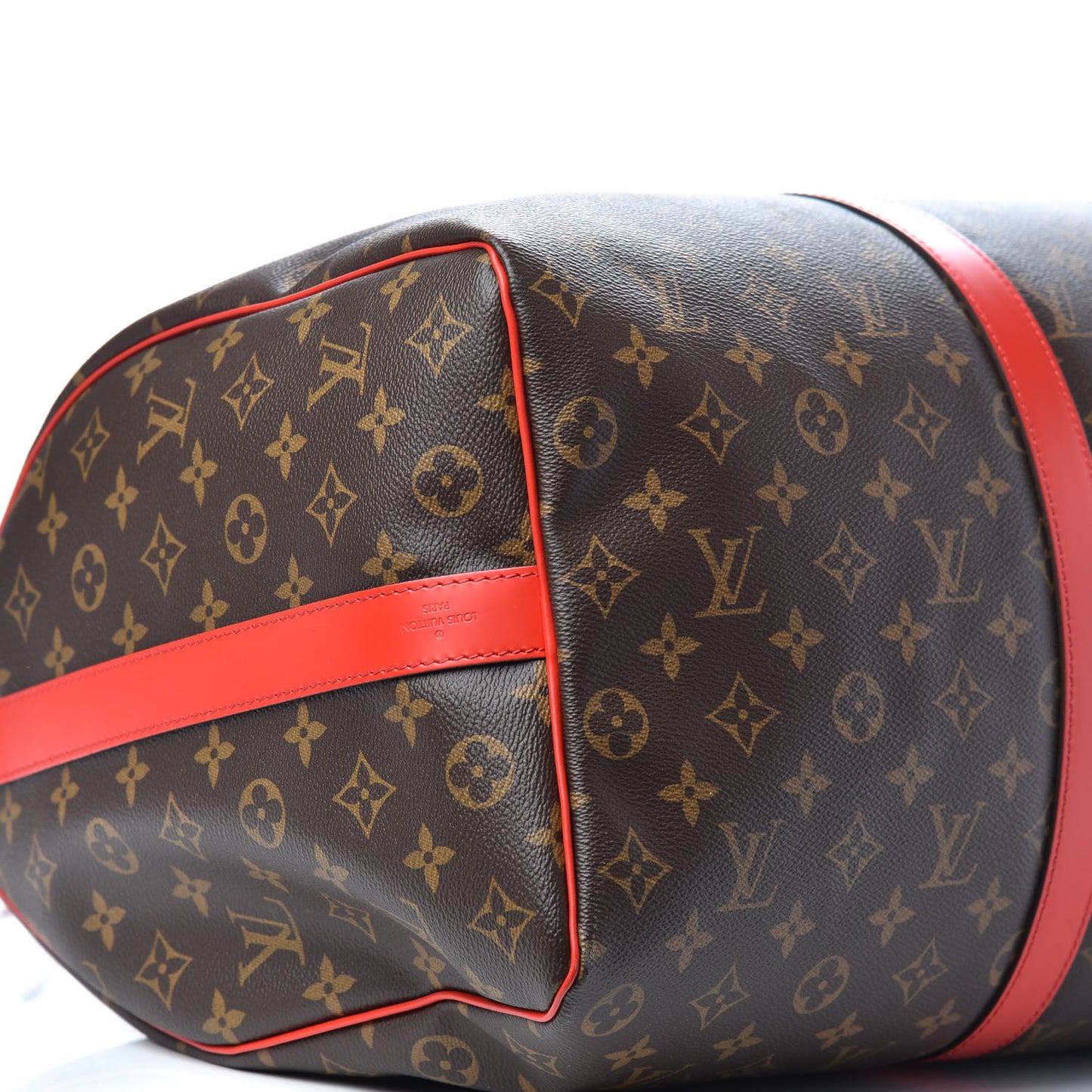 Calfskin Monogram Keepall Bandouliere 50 Coquelicot