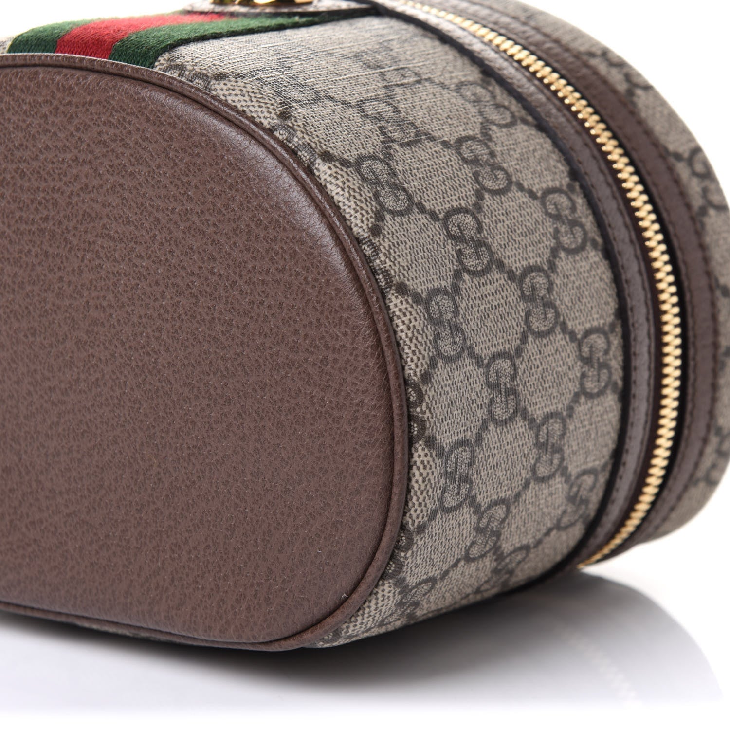 Gucci GG Supreme Monogram Textured Calfskin Web Ophidia Vanity Cosmetic Case Beige Ebony New Acero 10 of 11