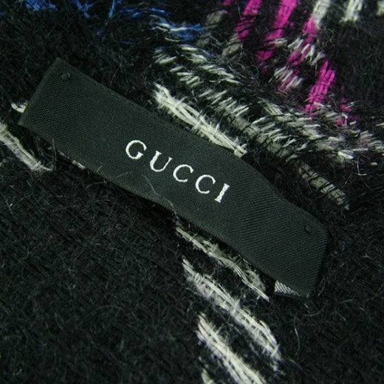 Wool Diamond Pattern Scarf Blue/Black
