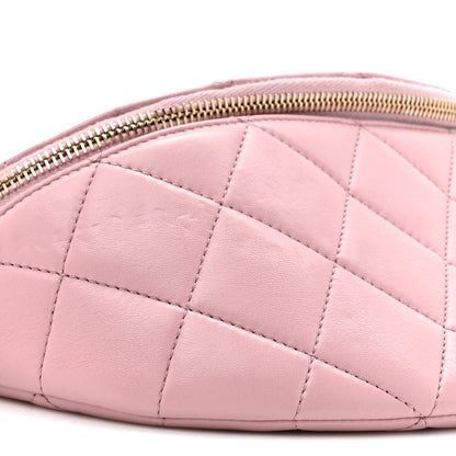 Chanel Shiny Lambskin Quilted Pearl Logo Waist Bag Light Pink 10 of 11