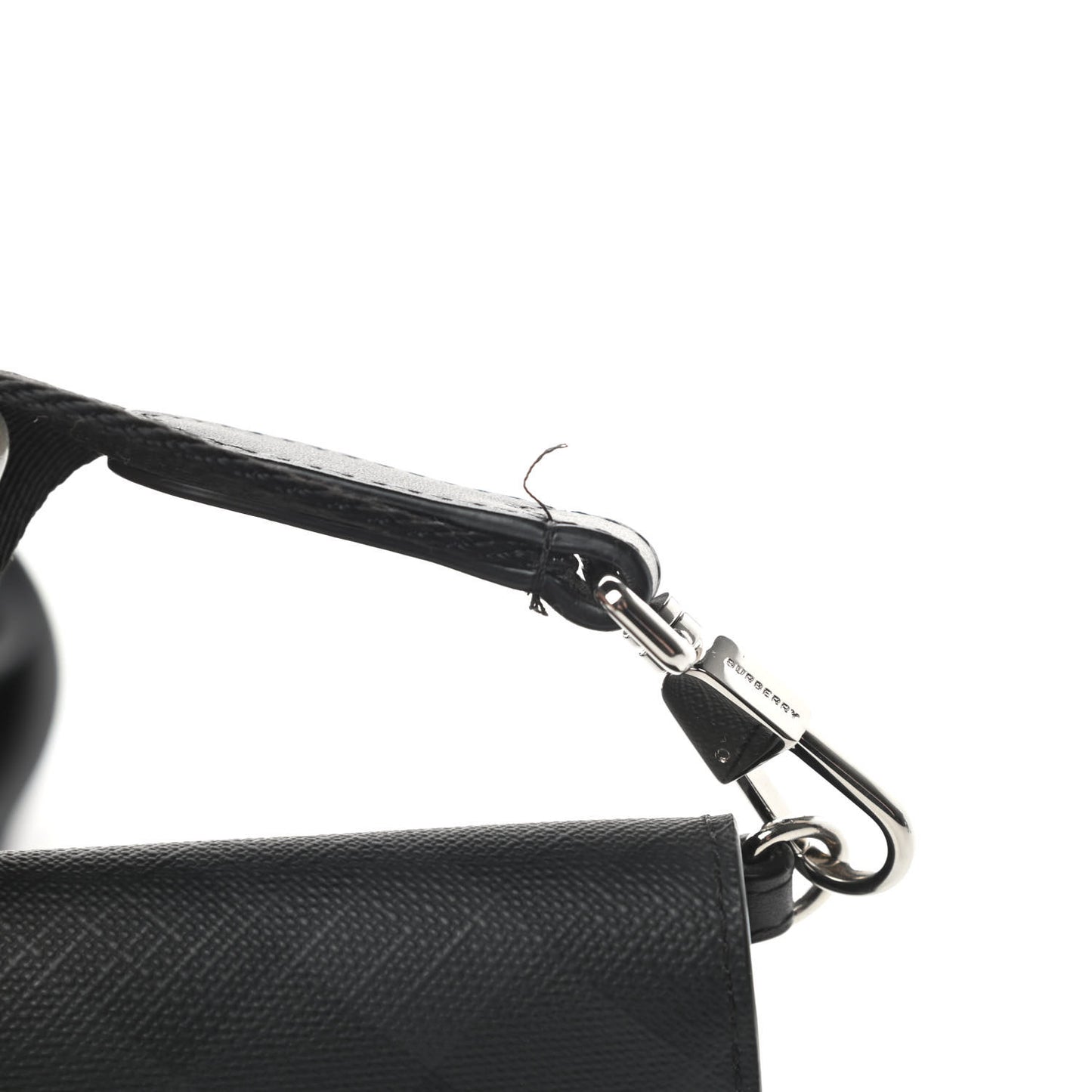 London Check Wallet with Detachable Strap Charcoal