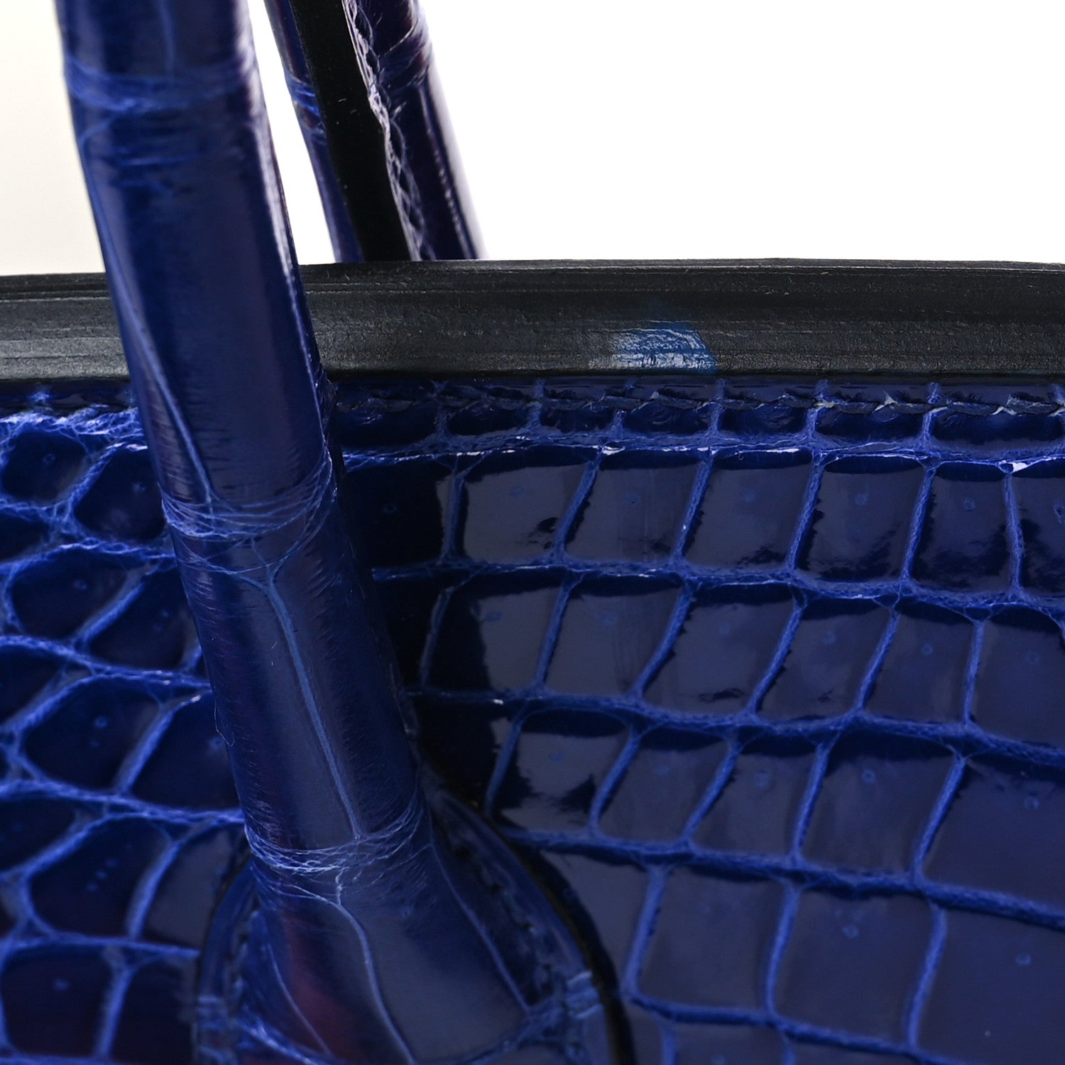 Hermes Shiny Porosus Crocodile Horseshoe Birkin 30 Bleu Electrique Magnolia 12 of 13