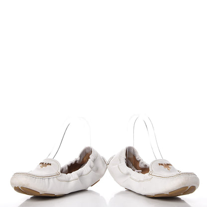 Prada Vitello Daino Logo Loafers 40 Talco 6 of 14