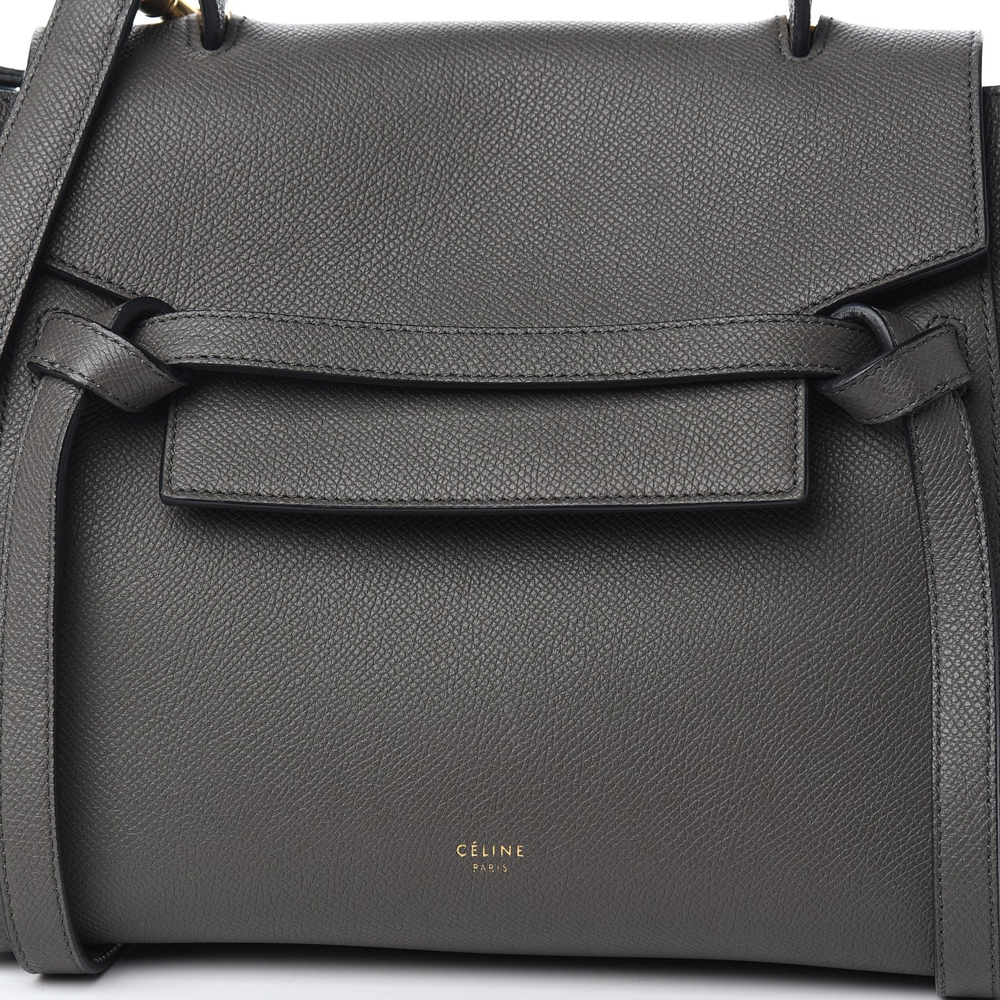 Grained Calfskin Micro Belt Bag Grey