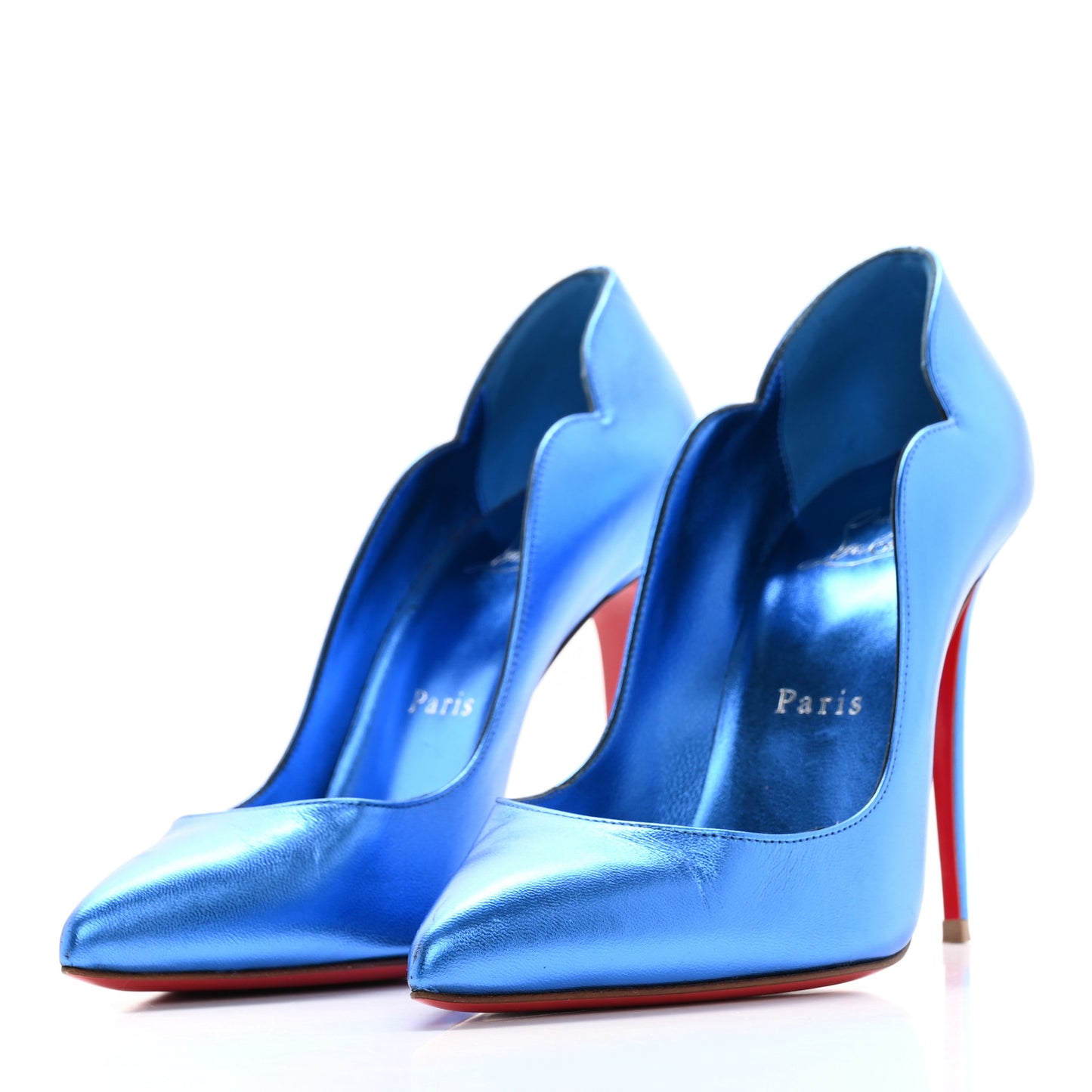 Metallic Patent Hot Chick 100 Pumps 36 Blue