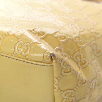Gucci Patent Monogram Small D Ring Tote Yellow 9 of 13