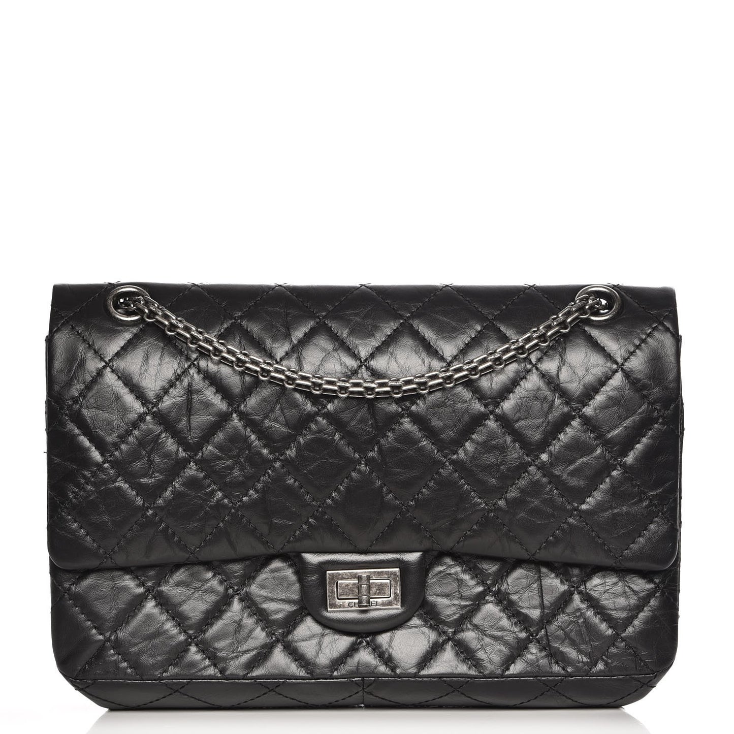 Aged Calfskin Quilted 2.55 Reissue 226 Flap Black