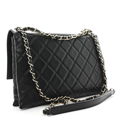 Chanel Lambskin Quilted Retro Label Clutch Black 3 of 11