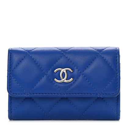 Chanel Lambskin Quilted Flap Card Holder Blue 1 of 11