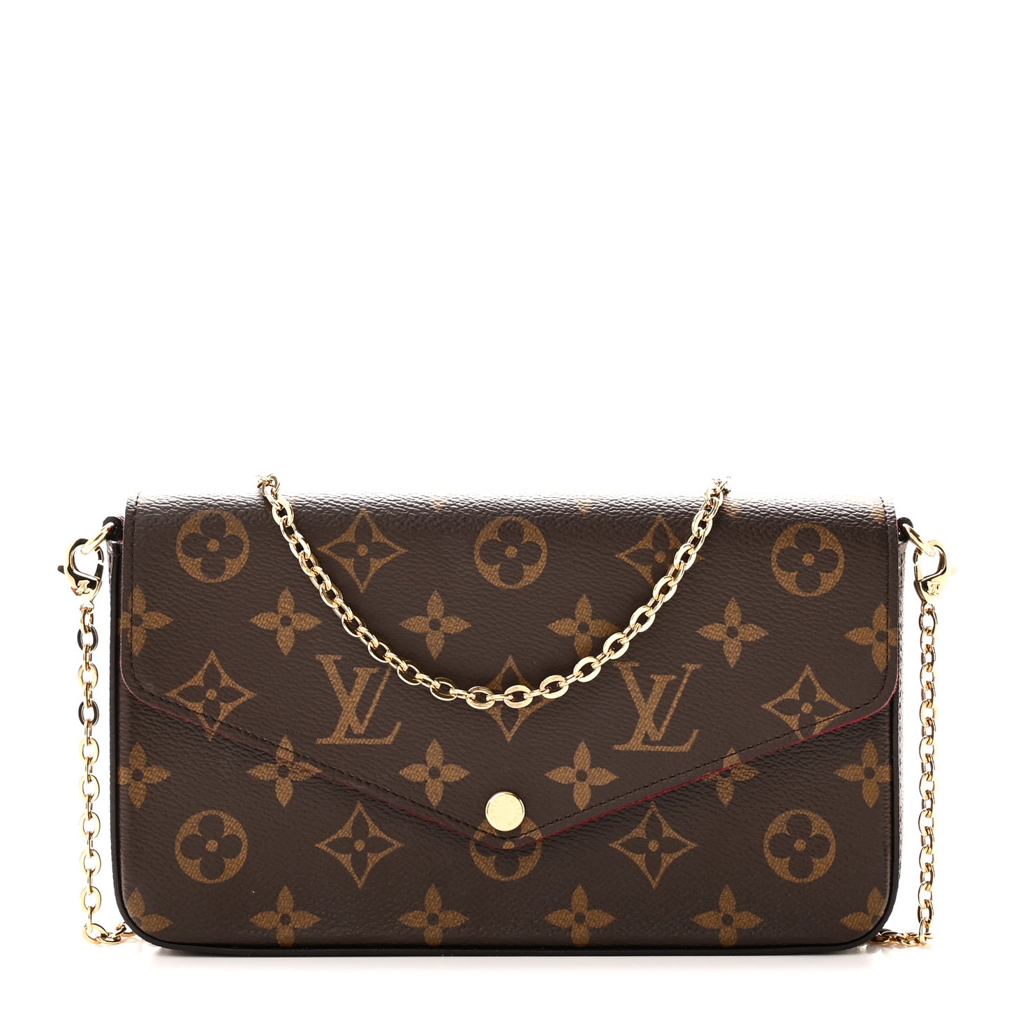 Monogram Pochette Felicie Chain Wallet Fuchsia