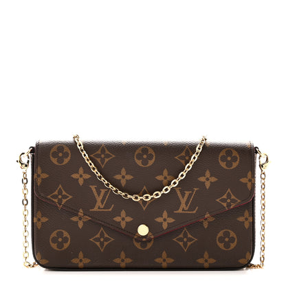 Louis Vuitton Monogram Pochette Felicie Chain Wallet Fuchsia 1 of 10