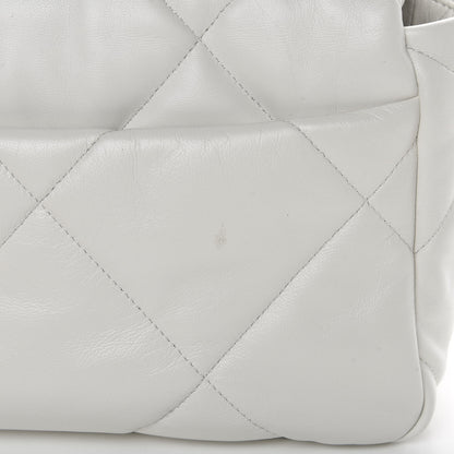 Chanel Goatskin Quilted Medium Chanel 19 Flap White 11 of 12