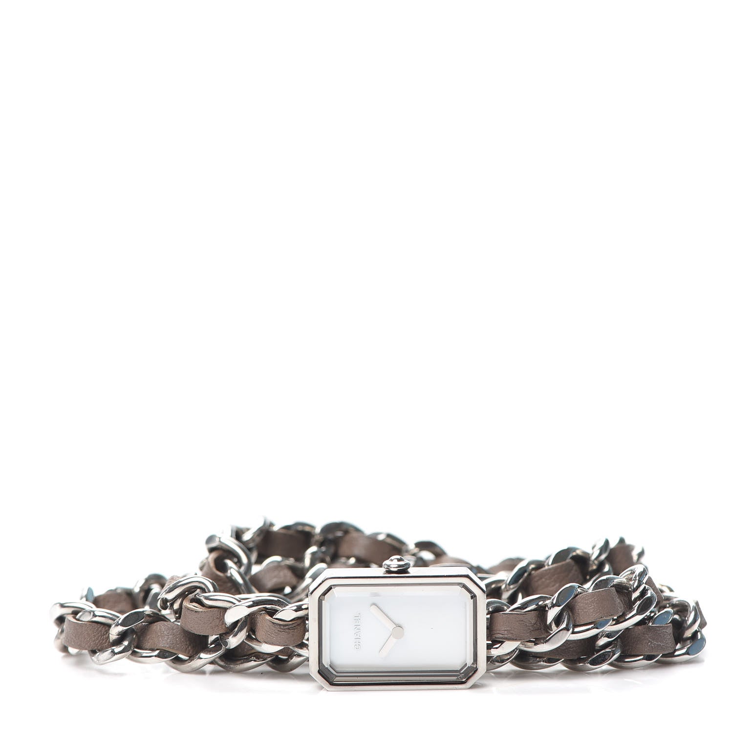 Chanel Stainless Steel Lambskin 16mm Premiere Rock Triple Row Quartz Watch Grey 2 of 5