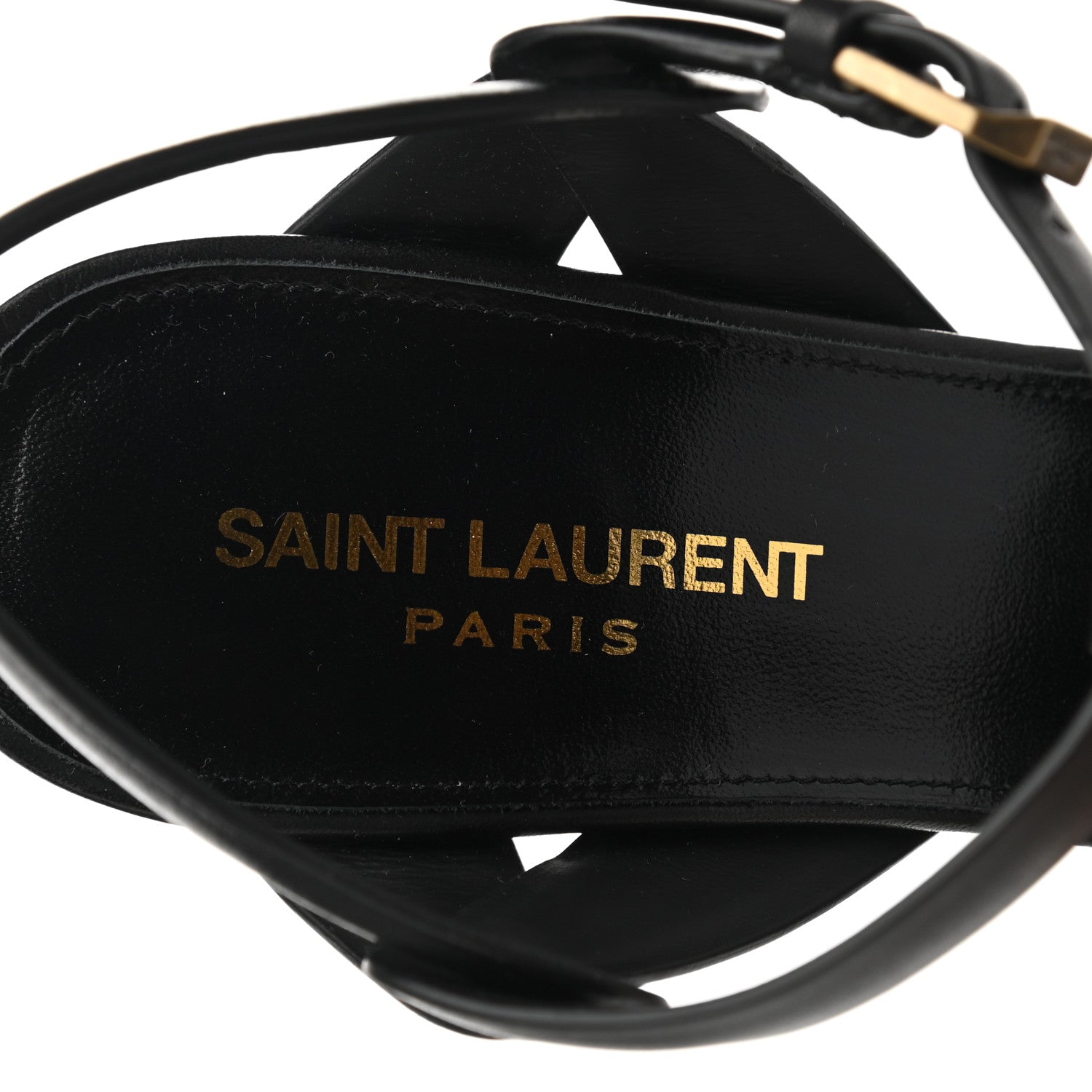 Saint Laurent Calfskin Tribute Sandals 39 Black 7 of 9