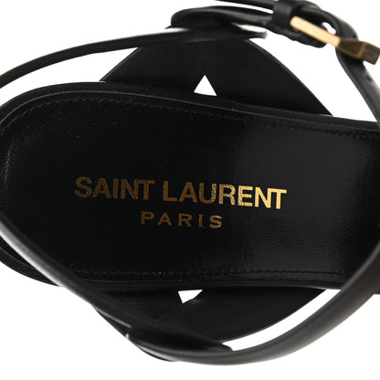 Saint Laurent Calfskin Tribute Sandals 39 Black 7 of 9