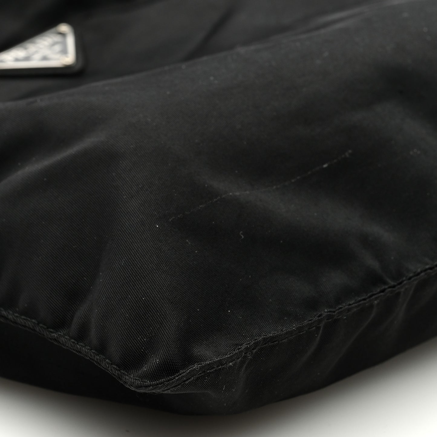 Tessuto Nylon Saffiano Flat Messenger Bag Black