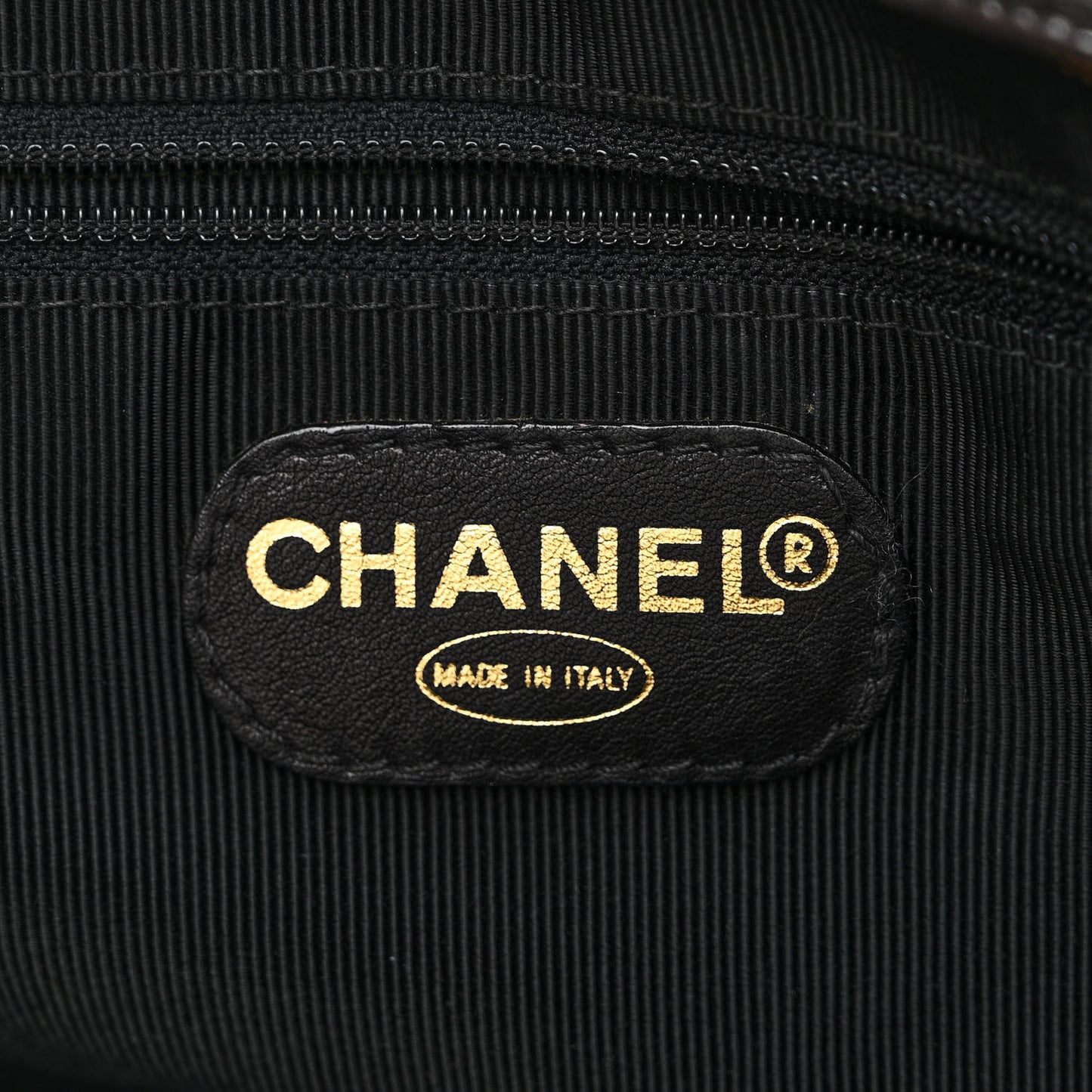 Lambskin Quilted CC Shopping Tote Black