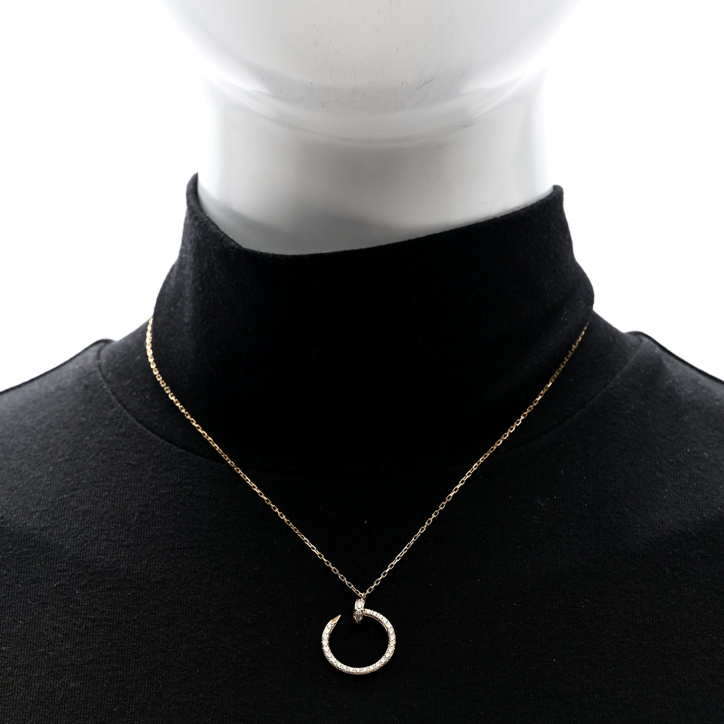 18K Yellow Gold Diamond Juste Un Clou Paved Pendant Necklace