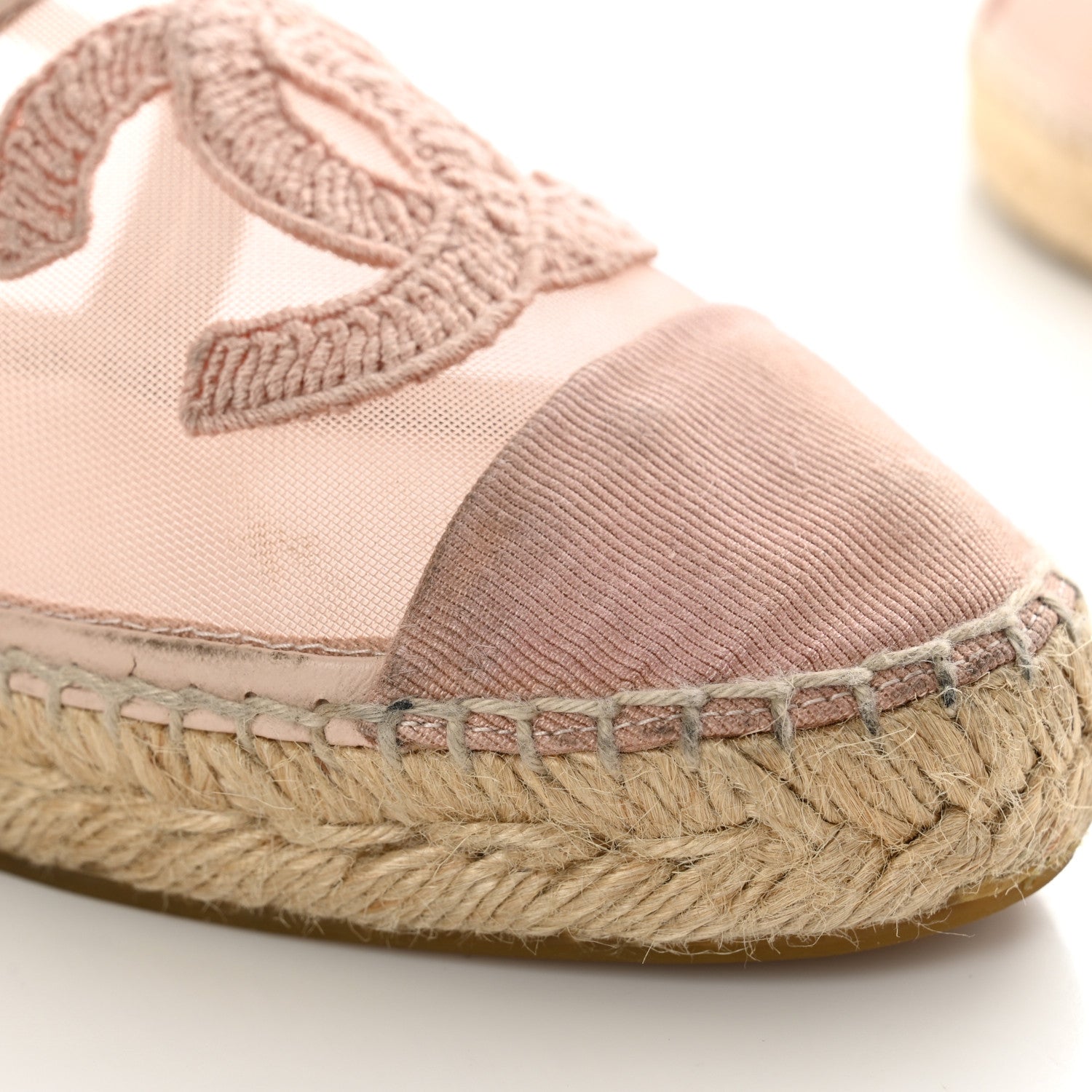 Chanel Mesh Grosgrain CC Espadrilles 36 Pink 12 of 18