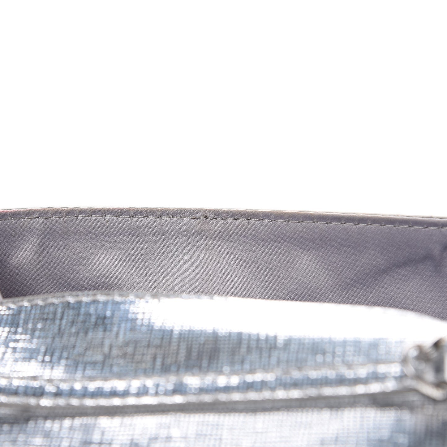 Vitello Mirror Elite Bi-Color Mini Rush Clutch Argento Champagne