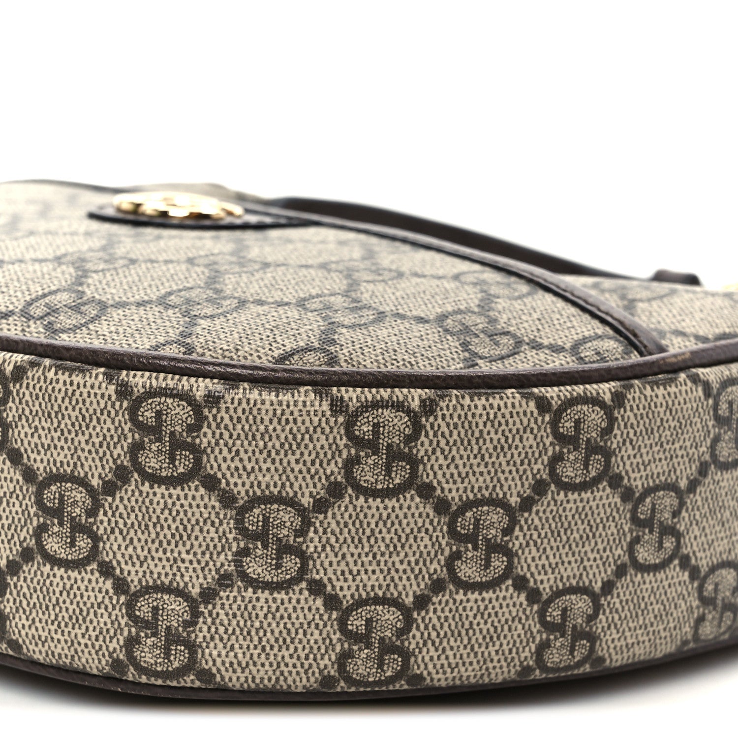 Gucci GG Supreme Monogram Textured Dollar Calfskin Small Ophidia Shoulder Bag Beige Ebony New Acero 10 of 11