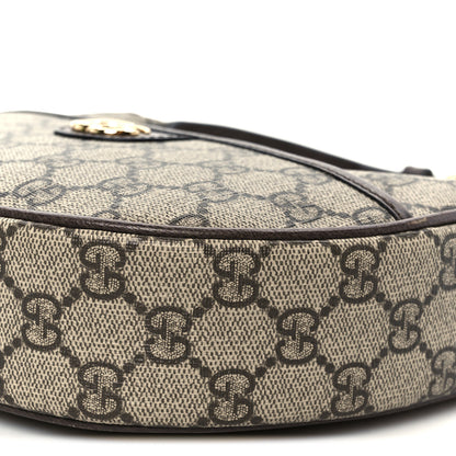 Gucci GG Supreme Monogram Textured Dollar Calfskin Small Ophidia Shoulder Bag Beige Ebony New Acero 10 of 11