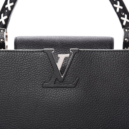 Louis Vuitton Taurillon Stitched Capucines PM Black 9 of 10
