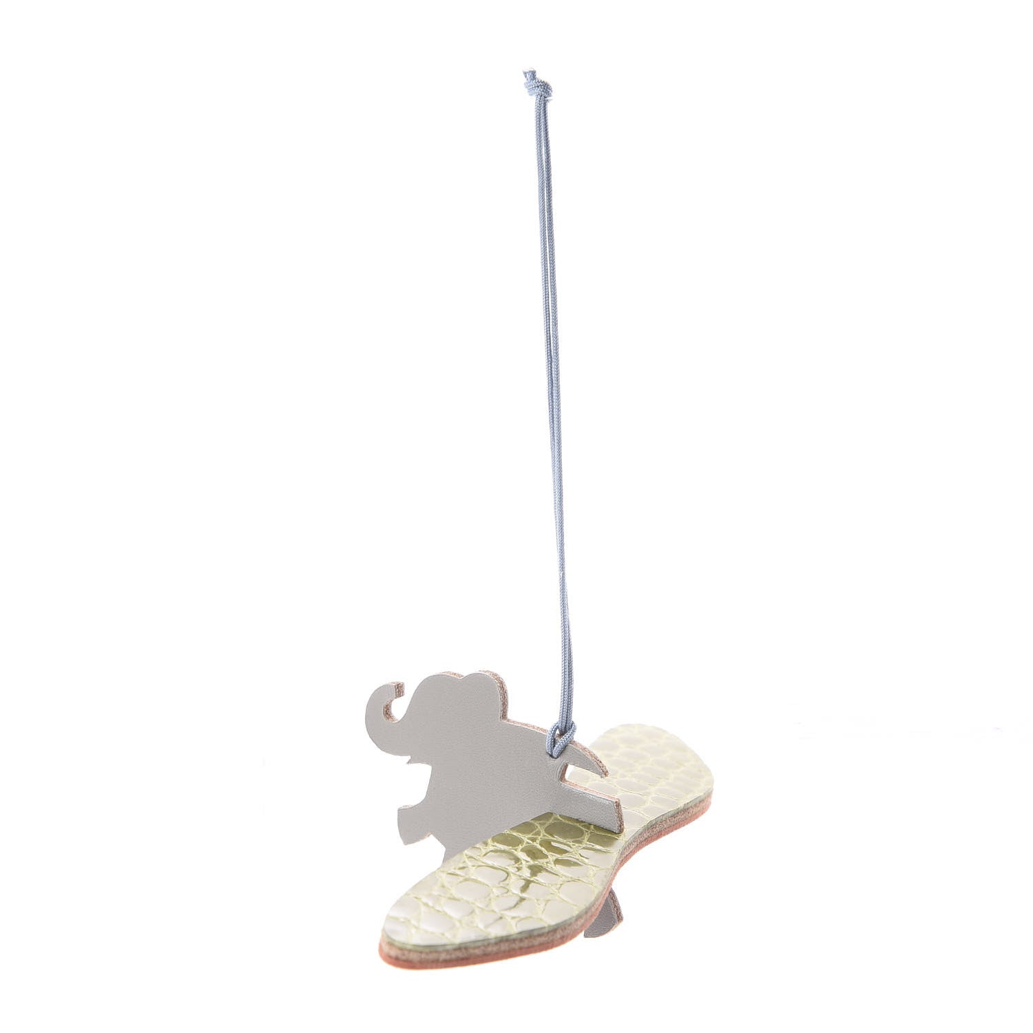 Hermes Crocodile Epsom Tadelakt Petit H Flying Elephant Ornament Charm 5 of 12