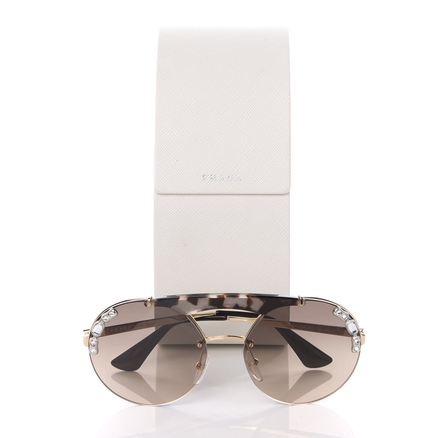 Prada Crystal Ornate Sunglasses SPR52U Havana 8 of 8