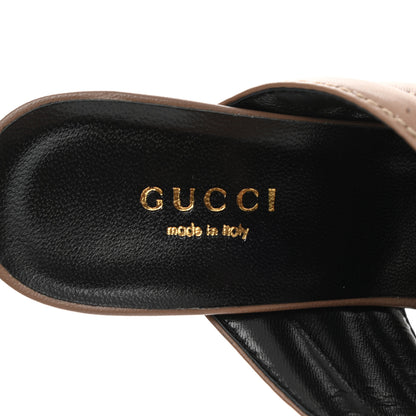 Gucci Malaga Kid Webby Crossover High Heel Slide Sandals 36 Porcelain Rose 7 of 12