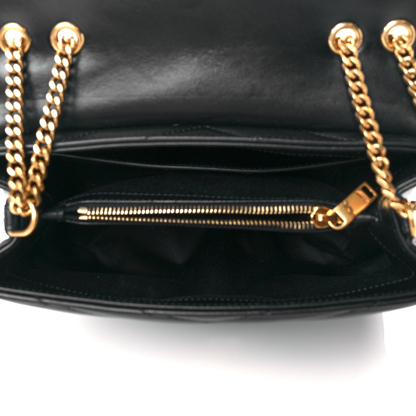Calfskin Y Quilted Monogram Small Loulou Chain Satchel Black