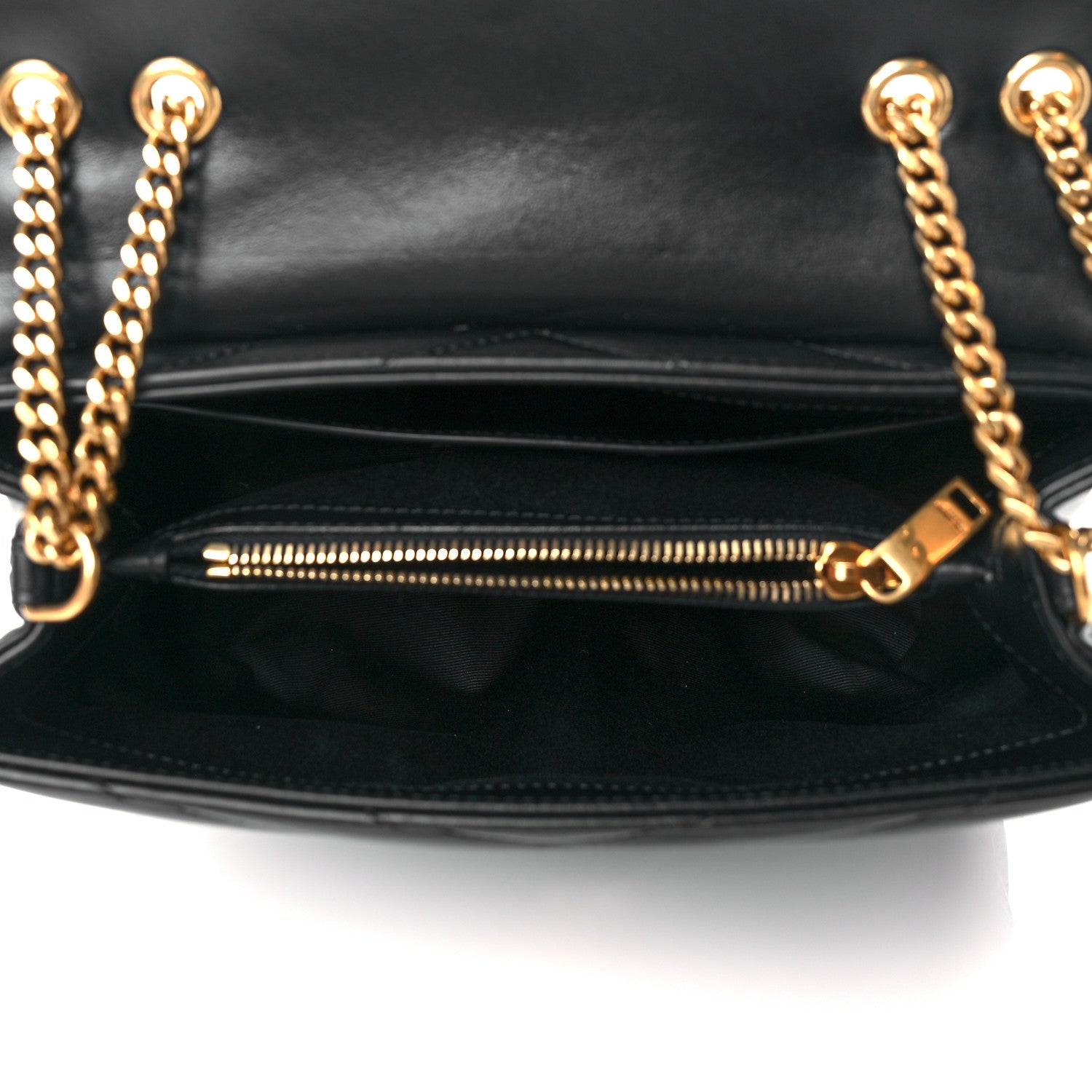 Saint Laurent Calfskin Y Quilted Monogram Small Loulou Chain Satchel Black 5 of 10