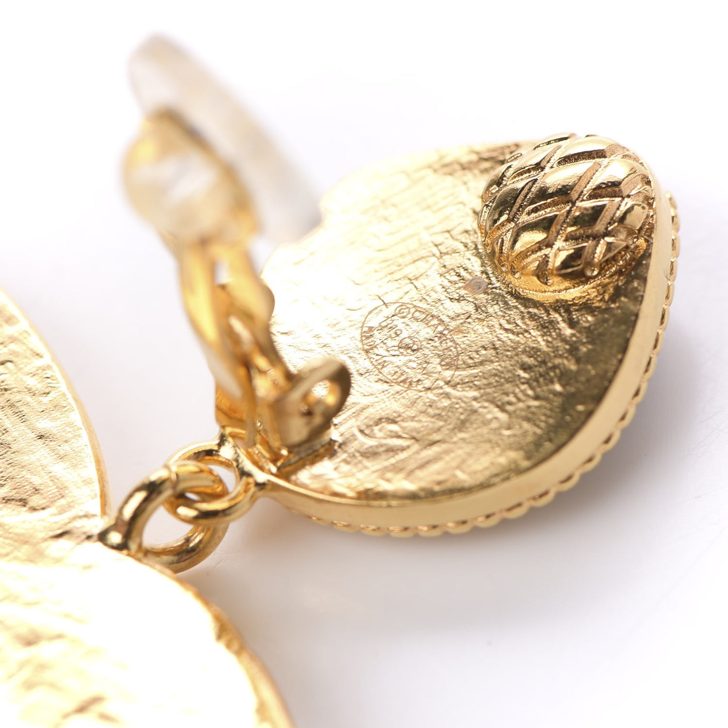 Resin Along The Nile CC Clip On Earrings Gold Black