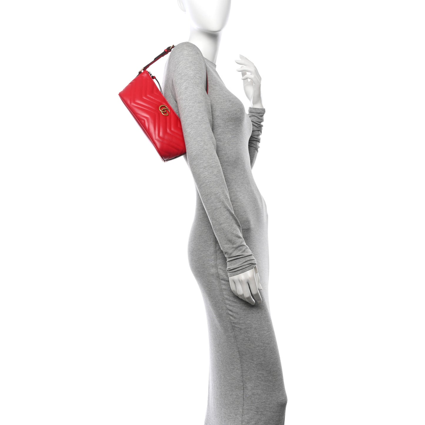 Calfskin Matelasse Chevron GG Marmont Sling Shoulder Bag Rosso