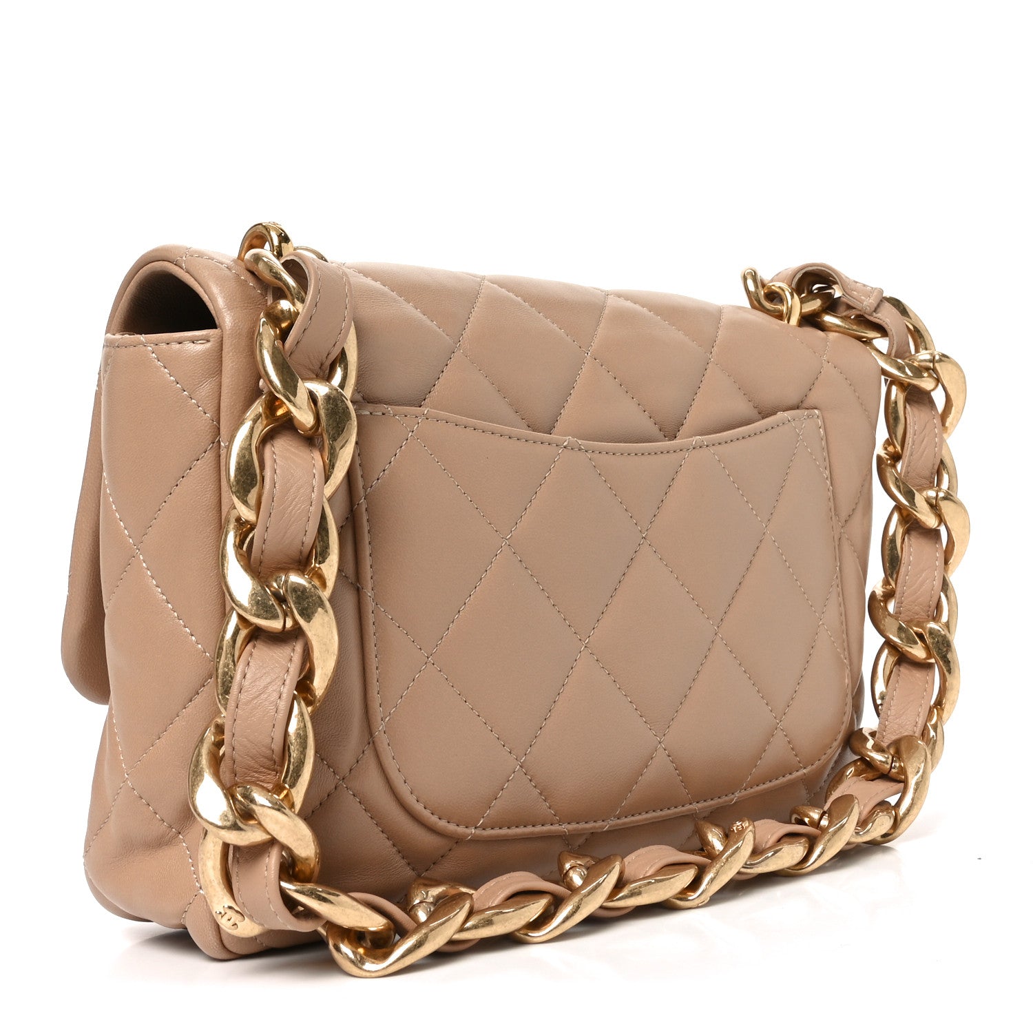 Chanel Lambskin Quilted Large CC Funky Town Flap Beige 3 of 10