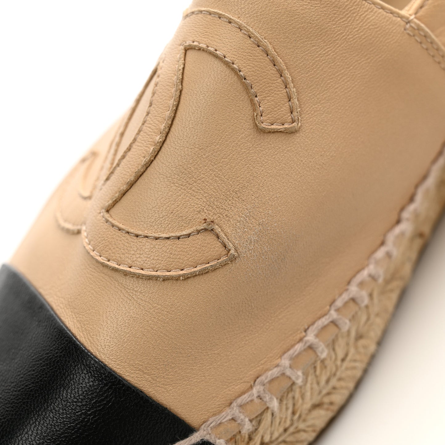 Lambskin CC Espadrilles 39 Beige Black