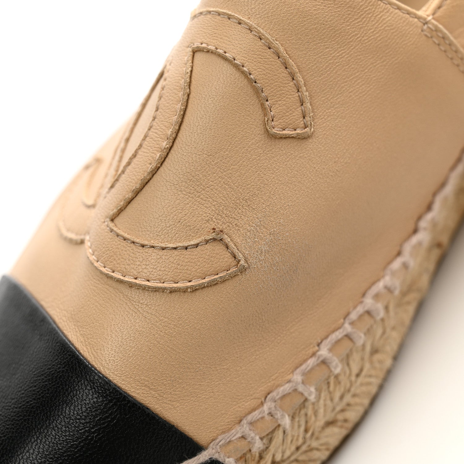 Chanel Lambskin CC Espadrilles 39 Beige Black 10 of 10