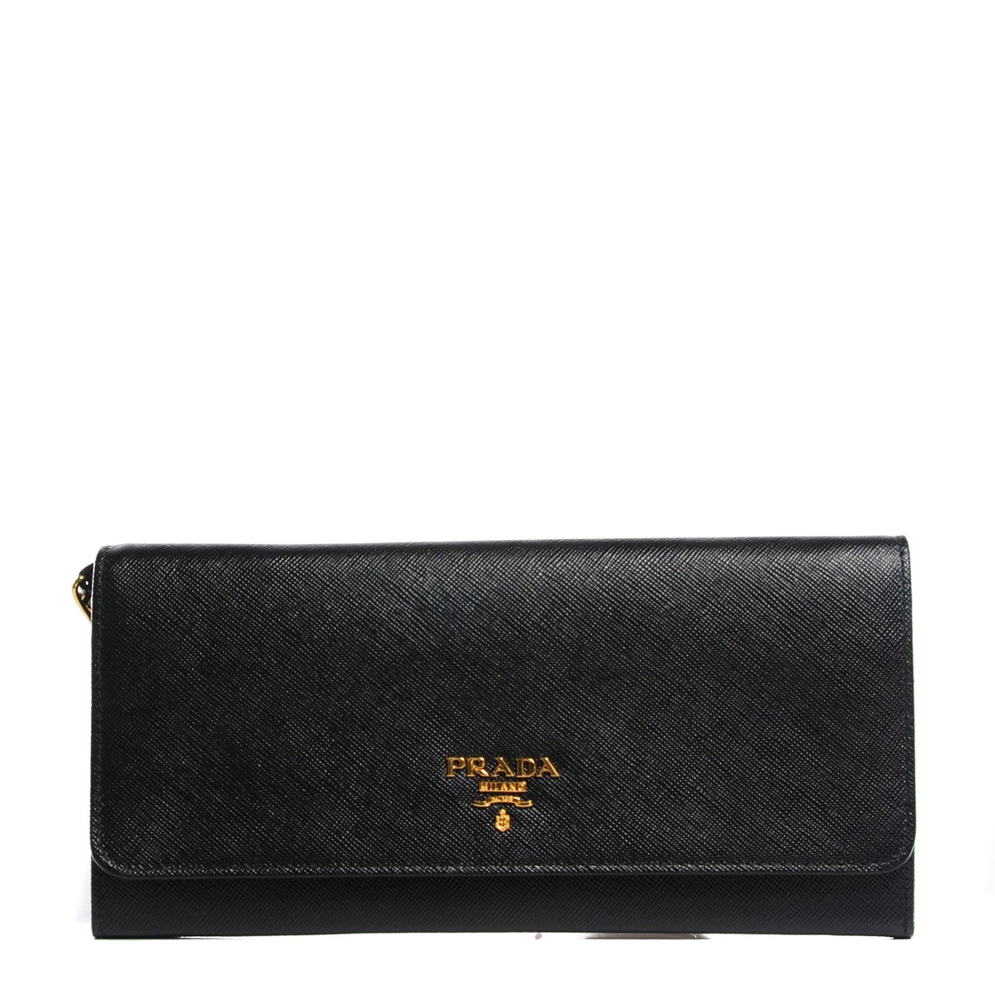 Saffiano Metal Oro Chain Wallet Nero Black