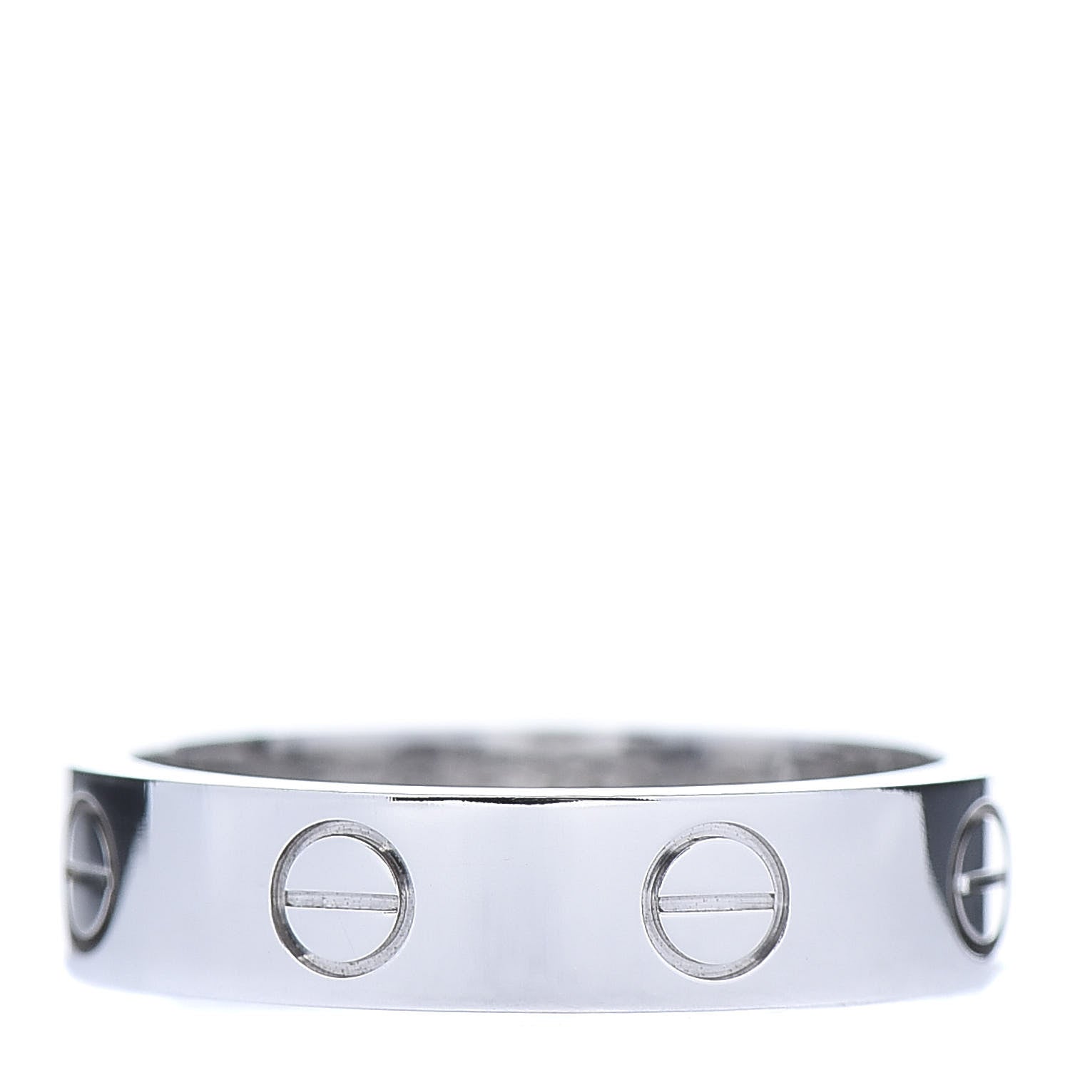 Cartier 18K White Gold Diamond 4mm LOVE Wedding Band Ring 48 4.5 3 of 5