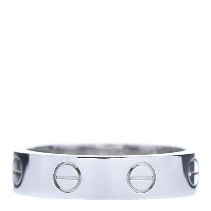 Cartier 18K White Gold Diamond 4mm LOVE Wedding Band Ring 48 4.5 3 of 5