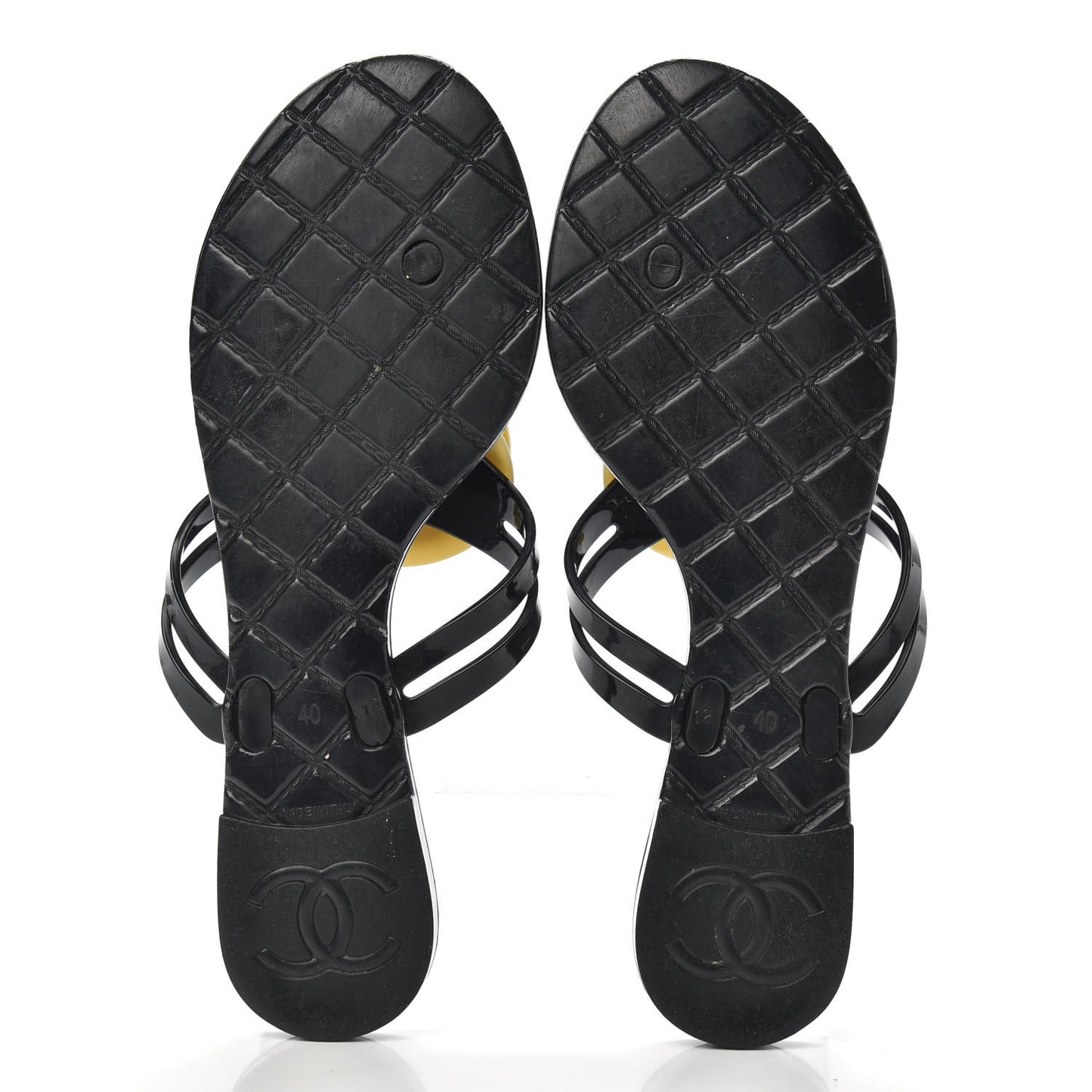 Jelly Camellia Thong Sandals 40 Black Ivory