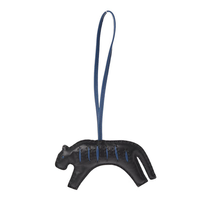 Hermes Milo Lambskin Rooroo Bag Charm Black Bleu de Malte 1 of 4