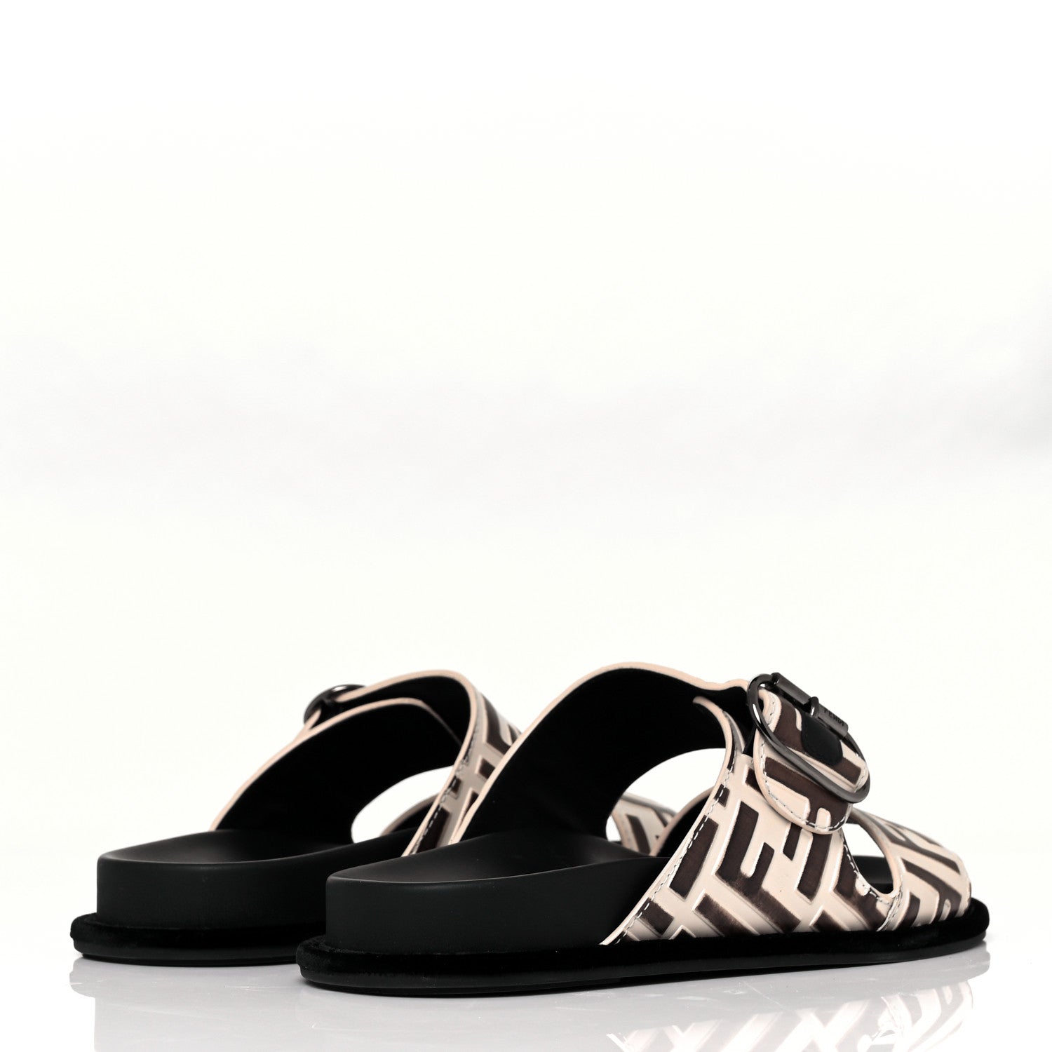 Fendi Calfskin FF Embossed Slide Sandals 36 Camelia Moresco 4 of 8