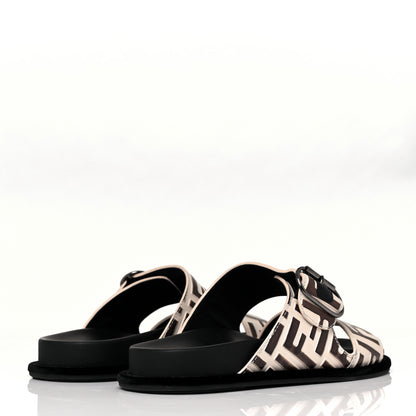 Fendi Calfskin FF Embossed Slide Sandals 36 Camelia Moresco 4 of 8