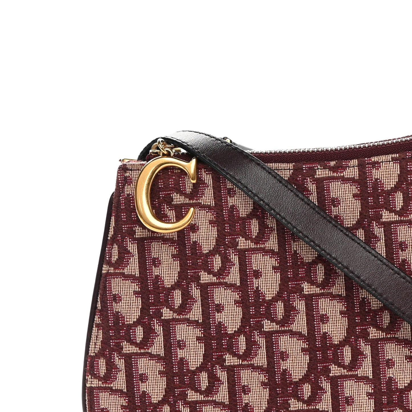 Oblique Saddle Pouch With Strap Burgundy