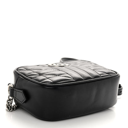 Gucci Calfskin Matelasse Aria Mini GG Marmont Chain Shoulder Bag Black 4 of 9