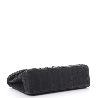 Chanel Matte Python Maxi Double Flap Black 4 of 13